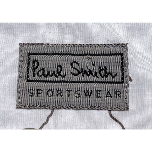 PAUL SMITH Plane Design Button Down Front Long Sleeve Shirt Men's White SIZE OS - Picture 4 of 4